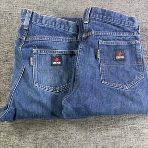 Lot of 2 pair Mens Crude Westex Indigo Flame Resistant Work Pants 32" X 32"